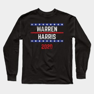 Elizabeth Warren and Kamala Harris on the one ticket? Dare to dream. Presidential race 2020 Distressed text Long Sleeve T-Shirt